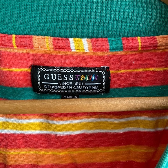 Guess x J Balvin Vibras Tour Striped Crew Cotton T-Shirt - Picture 5 of 7